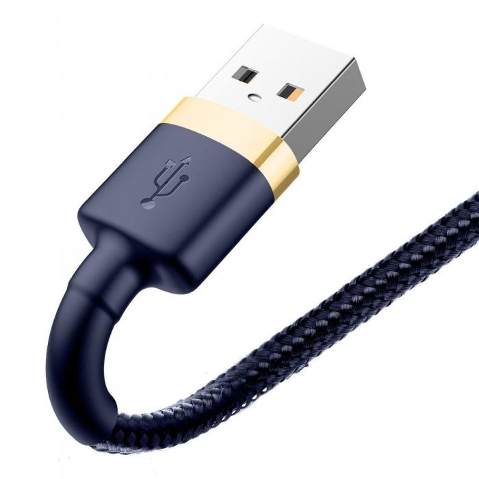 BASEUS - BASEUS cafule USB-A till Lightning kabel 2,4A 1m Guld-Bl