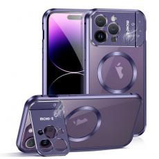 A-One Brand - iPhone 15 Pro Max Mobilskal Magsafe Aroma Kickstand - Lila