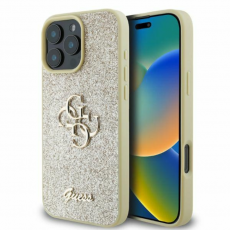 Guess - Guess iPhone 16 Pro Max Mobilskal Fixed Glitter Big 4G - Guld