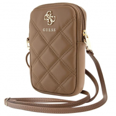 Guess - Guess Mobilväska Zip Quilted 4G - Brun