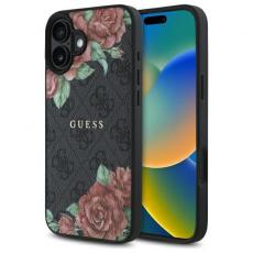 Guess - Guess iPhone 16 Mobilskal MagSafe 4G Flowers Print - Svart