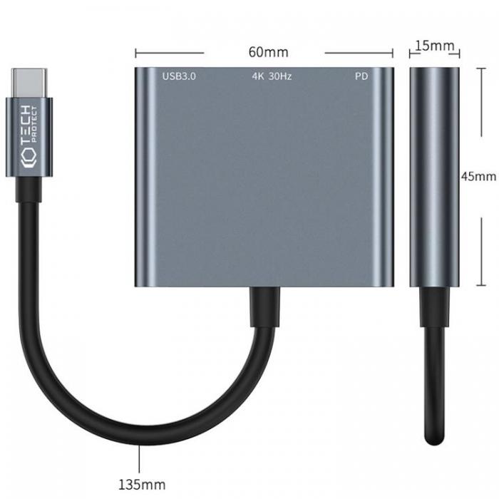 Tech-Protect - Tech-Protect 3IN1 V1 Hub Adapter - Gr