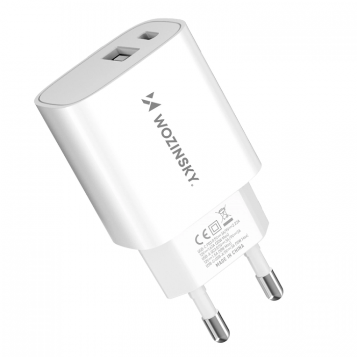 Wozinsky - Wozinsky WGWCW USB-A USB-C 20W Vggladdare - Vit