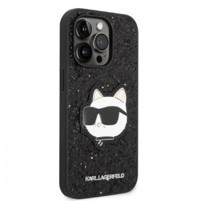 KARL LAGERFELD - Karl Lagerfeld iPhone 14 Pro Skal Glitter Choupette Patch - Svart