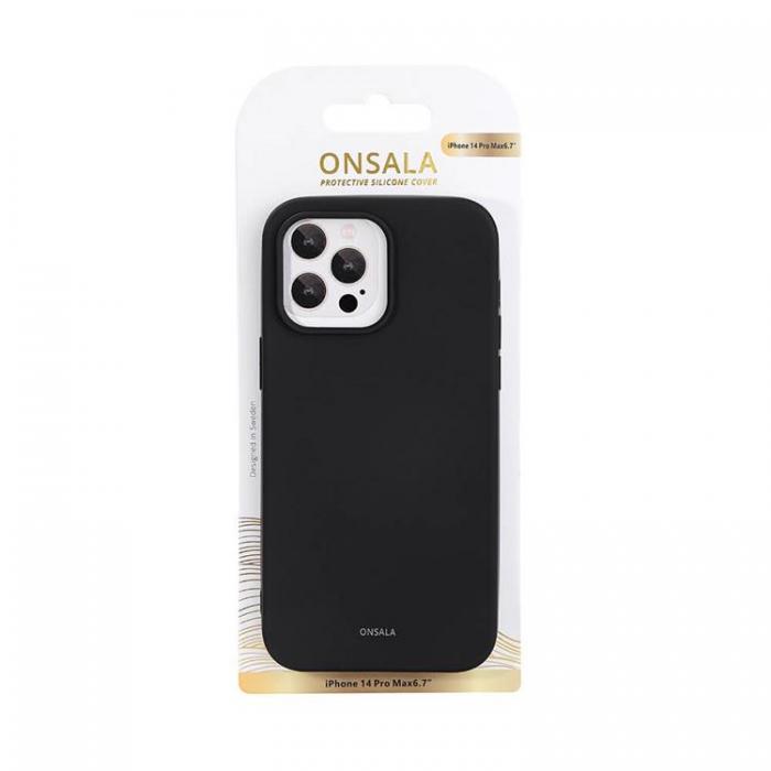 Onsala - ONSALA iPhone 14 Pro Max Skal Silikon Chalk - Svart