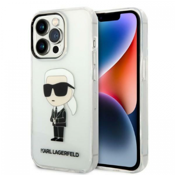 KARL LAGERFELD - Karl Lagerfeld iPhone 14 Pro Max Mobilskal Ikonik - Clear