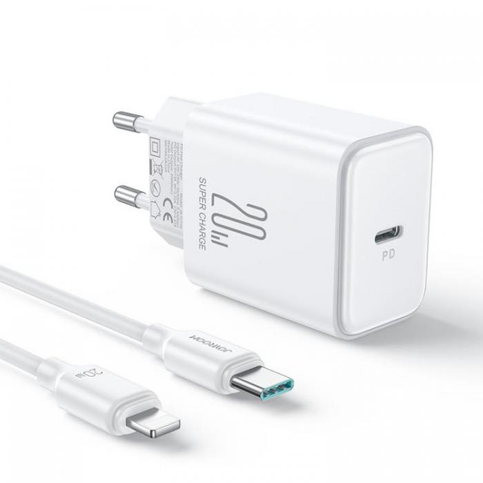 Joyroom - Joyroom PD Vggladdare USB-C 20W Lightning Kabel - Vit