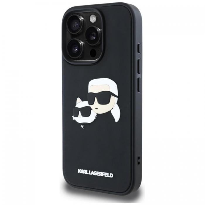 KARL LAGERFELD - Karl Lagerfeld iPhone 16 Pro Mobilskal 3D Rubber Double Heads - Svart