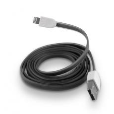 Forever - Forever USB Till Lightning Kabel 1m 1A Platt Silikon - Svart