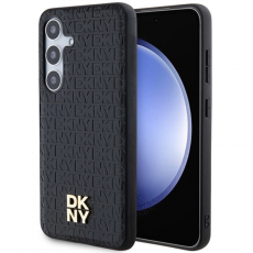 DKNY - DKNY Galaxy S24 Plus Mobilskal Magsafe Läder Pattern Metal Logo