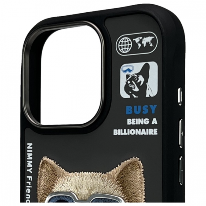 NIMMY - Nimmy iPhone 16 Pro Mobilskal Cool & Cute 2.0 Dog - Svart