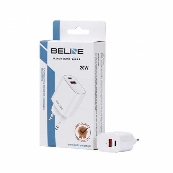 Beline - Beline Vggladdare USB-C Till USB-A (30W) - Vit