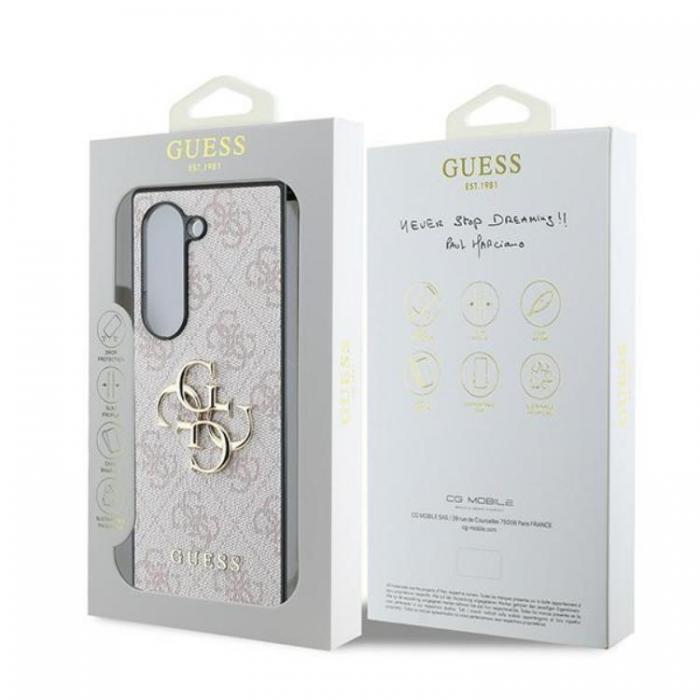 Guess - Guess Galaxy Z Fold 6 Mobilskal Lder 4G Metal Logo - Rosa