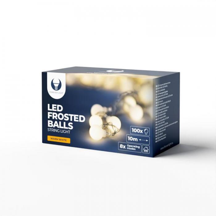 Forever Light - Forever String Light LED Frosted Balls FB101 10m 100balls - Varm Vit