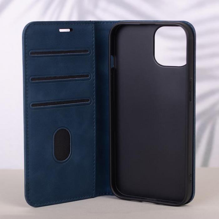 A-One Brand - iPhone 16 Pro Max Plnboksfodral Smart Suede - Marinbl