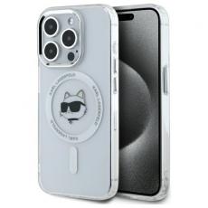 KARL LAGERFELD - Karl Lagerfeld iPhone 15 Pro Mobilskal MagSafe IML Choupette Head - Vit