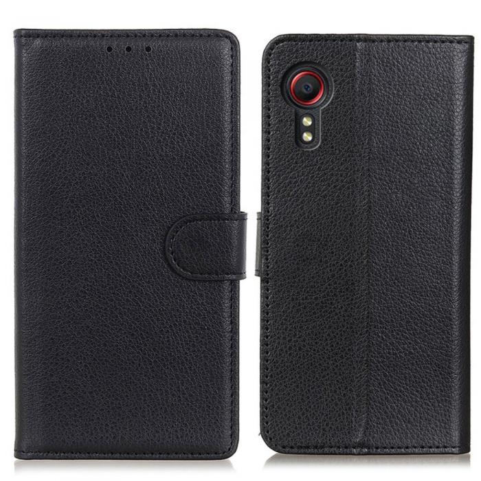 A-One Brand - Litchi Plnboksfodral Samsung Galaxy XCover 5 - Svart