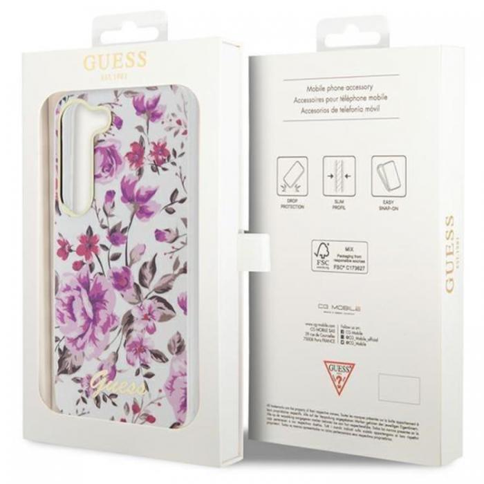 Guess - Guess Galaxy S23 Plus Mobilskal Flower Collection - Vit