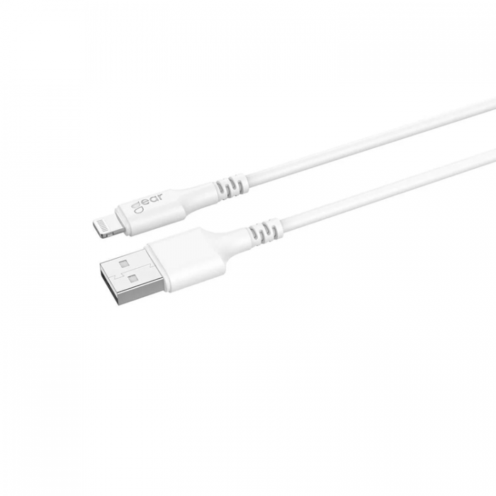 GEAR - GEAR USB-A till Lightning kabel 1m Vit MFI Rund kabel