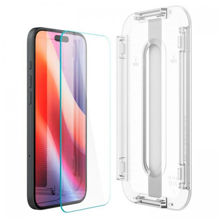 Spigen - [2-Pack] Spigen iPhone 16/15 Hrdat Glas Skrmskydd 'EZ' Fit