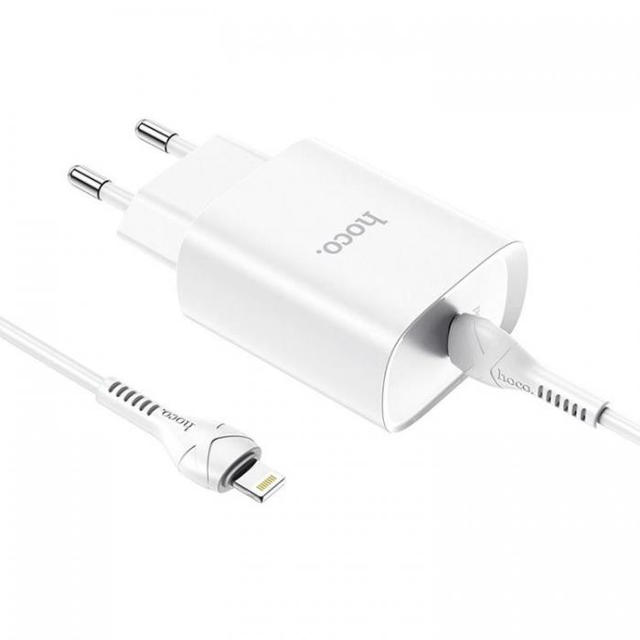 Hoco - Hoco Vggladdare USB-C Med Lightning Kabel - Vit