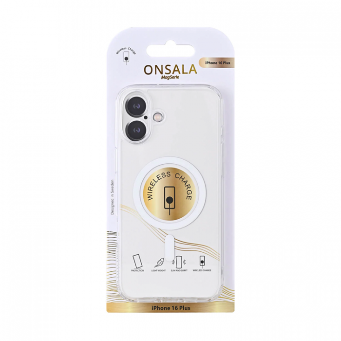 Onsala - Onsala iPhone 16 Plus Mobilskal MagSafe TPU - Transparent