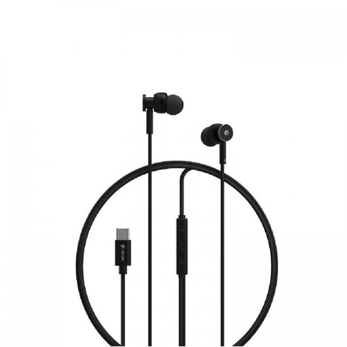 Devia - Devia In-Ear Trdbundna Hrlurar USB-C Smart M1 Digital Metal - Svart