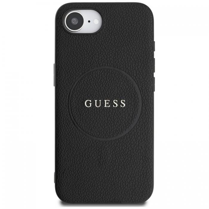 Guess - Guess iPhone 16e Mobilskal MagSafe Grained Ring - Svart