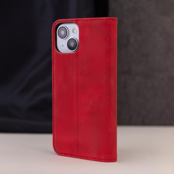 A-One Brand - iPhone 16 Plus Plnboksfodral Smart Suede - Rd