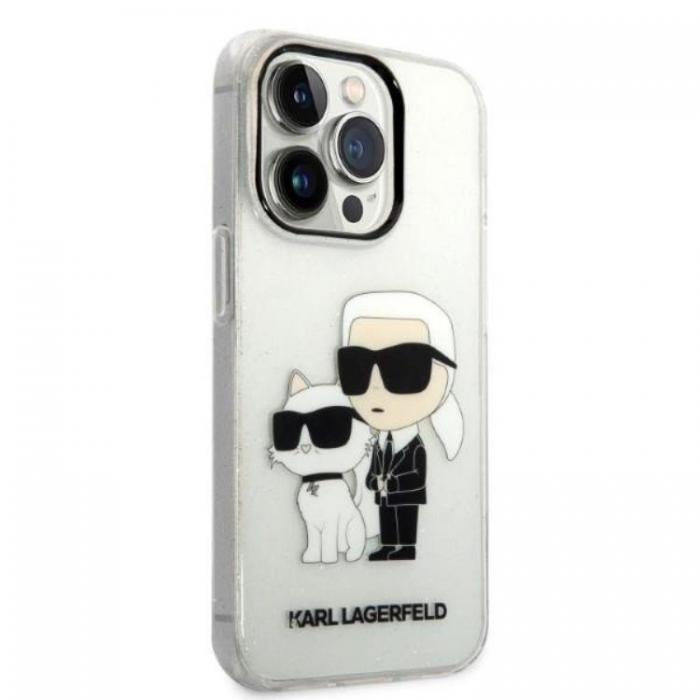 KARL LAGERFELD - Karl Lagerfeld iPhone 14 Pro Skal IML GLIT NFT Karl & Choupette - Clear