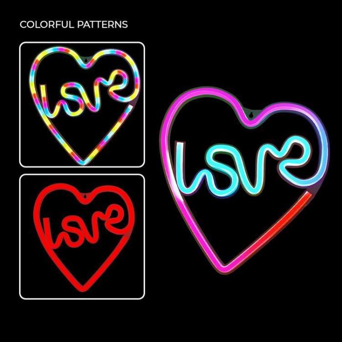 Forever Light - Forever Light LED Neon RGB LOVE IN HEART FLRN02 + RC