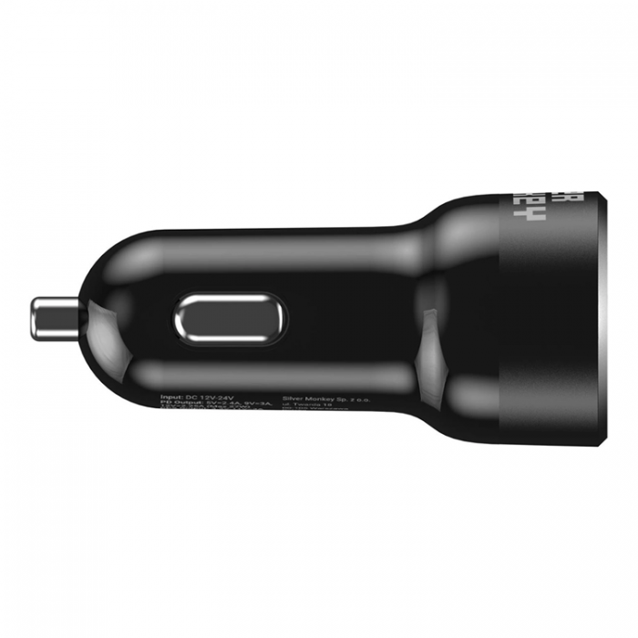 Silver Monkey - Silver Monkey SMA078 Billaddare 1xUSB-C 1xUSB-A 45W PD QC - Svart