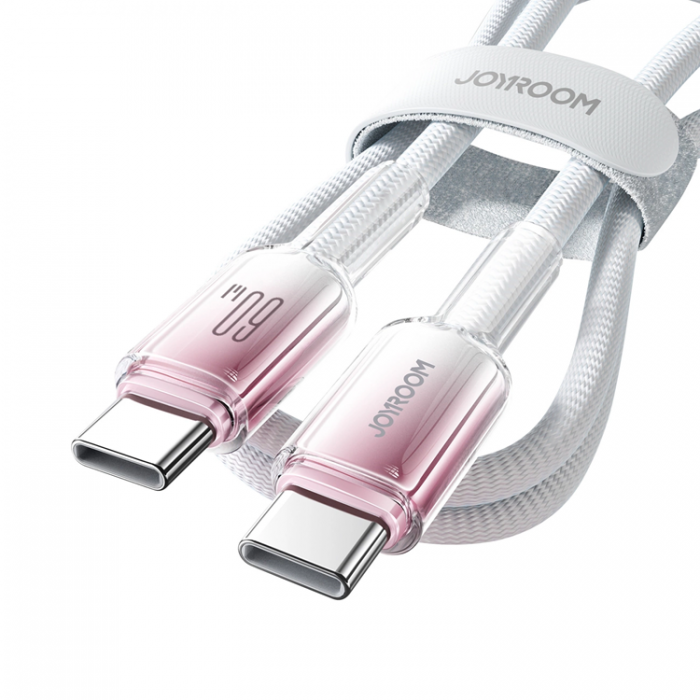 Joyroom - Joyroom S-A42 USB-C - USB-C 60W 1.2m Kabel Crystal-Clear Series - Vit