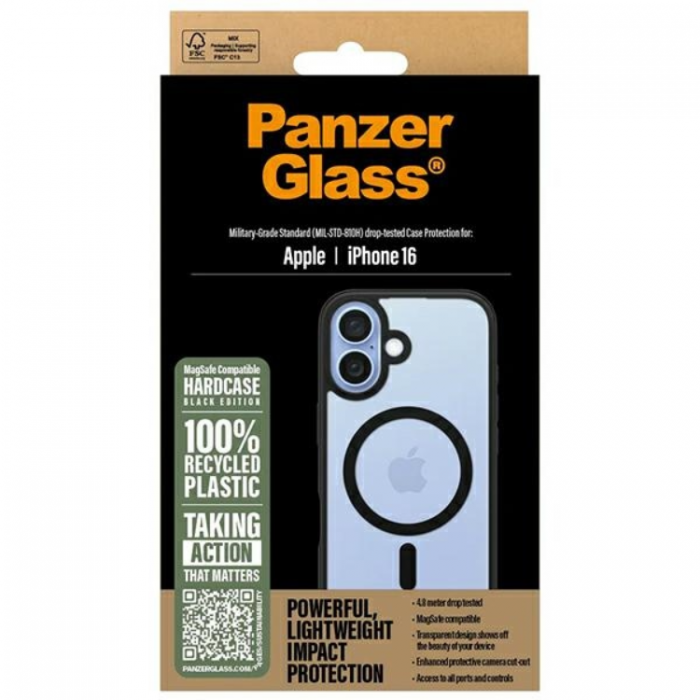 PanzerGlass - PanzerGlass iPhone 16 Mobilskal Magsafe Hard - Svart