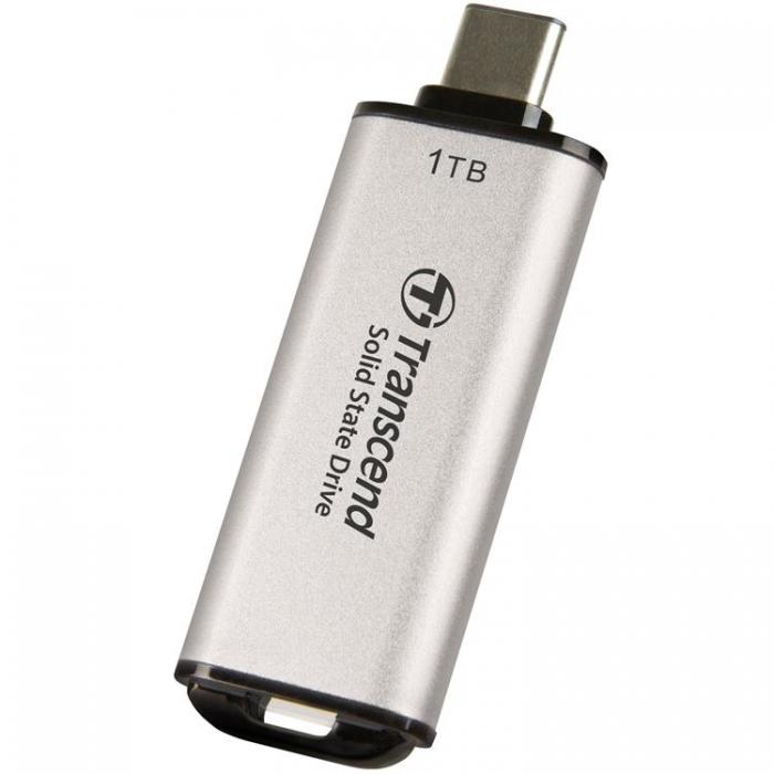 Transcend - Transcend Portabel Mini SSD USB-C 1TB - Silver