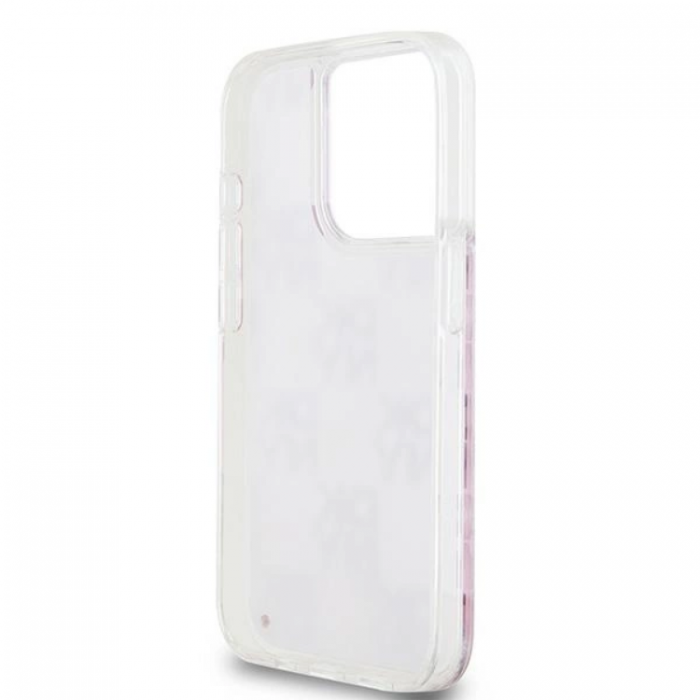 DKNY - DKNY iPhone 15 Pro Mobilskal Liquid Glitter Multi Logo - Rosa