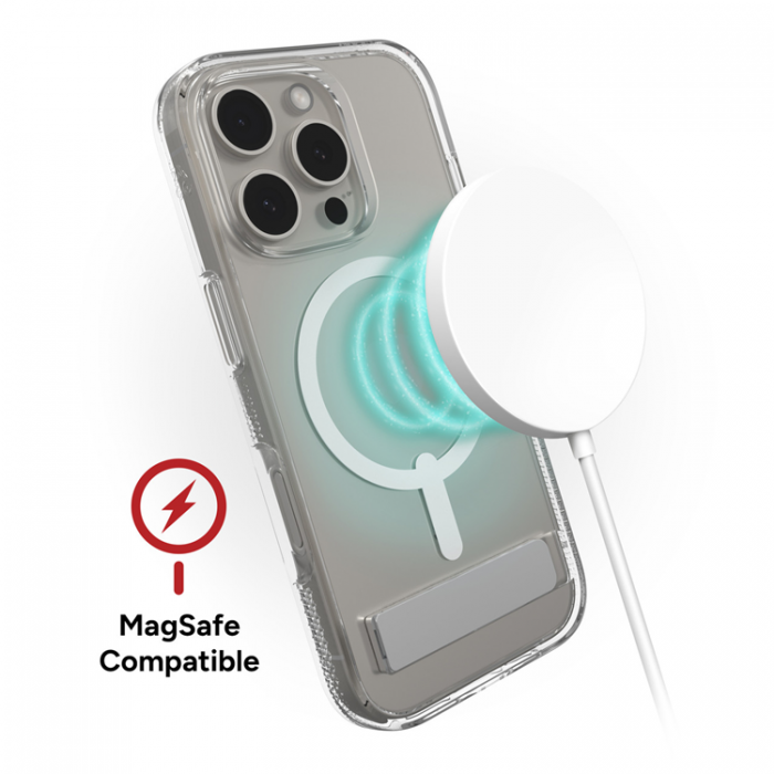 Zagg - Zagg iPhone 16 Pro Mobilskal MagSafe Crystal Palace Kickstand