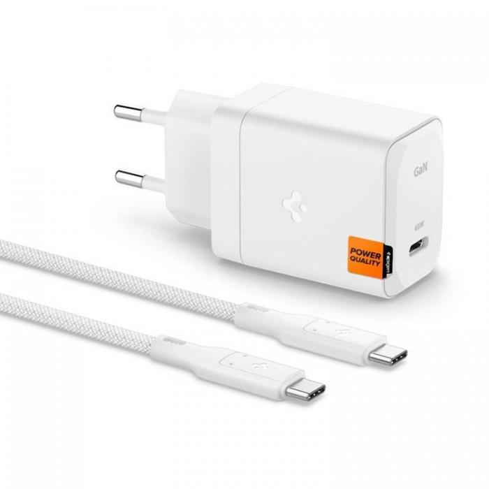 Spigen - Spigen GAN-651 1-Port Snabbladdare 65W + Typ-C Kabel