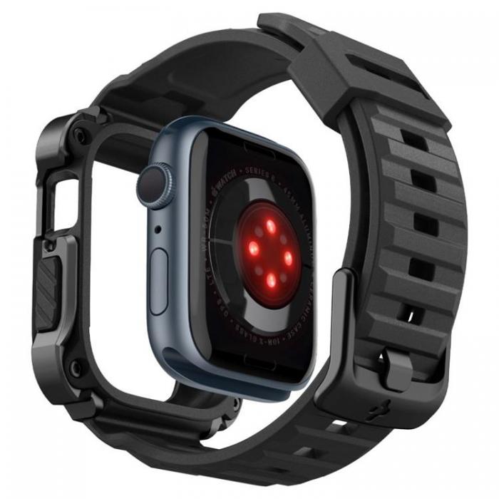 Spigen - Spigen Apple Watch 7/8 (45mm) Armband Rugged Armor Pro - Svart