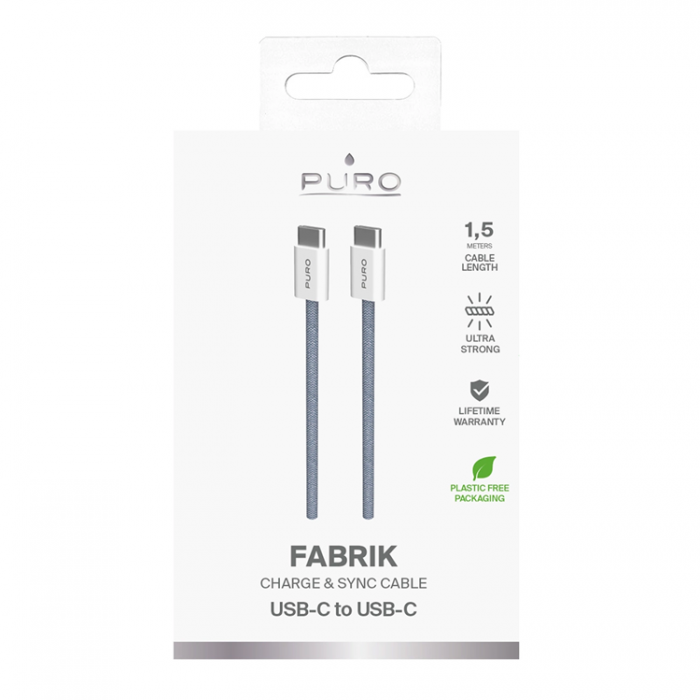 Puro - Puro USB-C Till USB-C Kabel 1.5m Fabrik - Bl