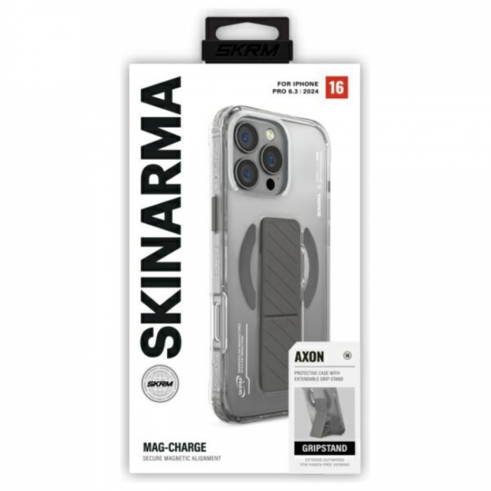 Skinarma - Skinarma iPhone 16 Pro Max Mobilskal MagSafe Grip Stativ - Titanium