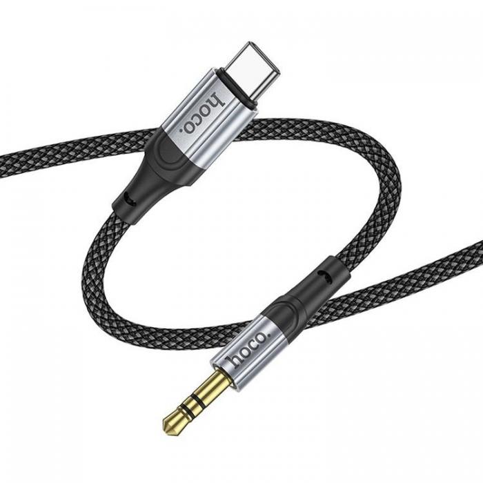 Hoco - Hoco USB-C till Aux 3.5mm Kabel 1m UPA26 - Svart