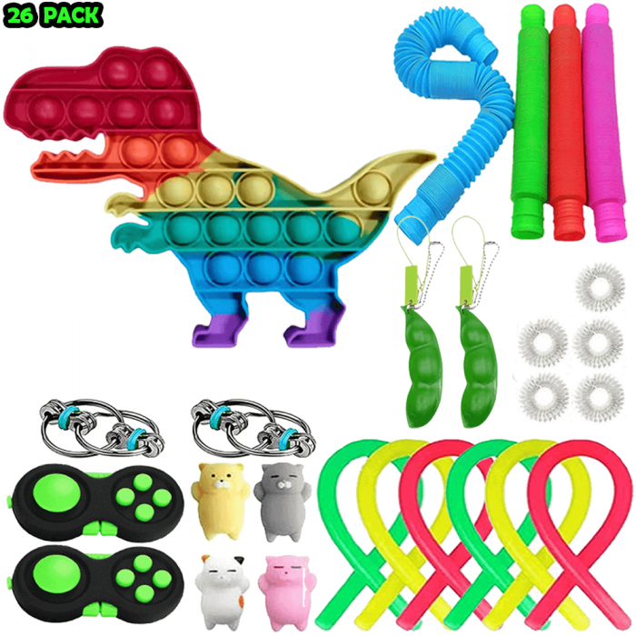 Adventskalender - Adventskalender 2024 - 26 Pack Fidget Pop it Toys fr Vuxna & Barn