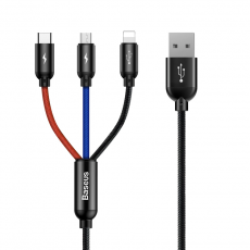 BASEUS - Baseus 3in1 USB-A - Lightning/USB-C/micro USB Kabel 3.5A 0.3m
