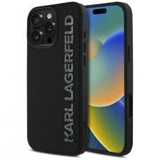 KARL LAGERFELD - Karl Lagerfeld iPhone 16 Pro Max Mobilskal 3D Rubber Elongated Glitter - Svart