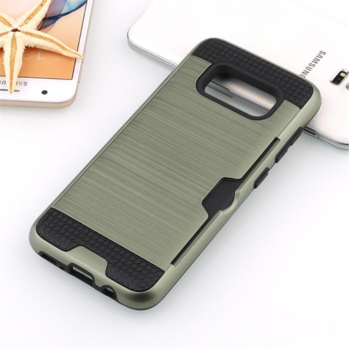 UTGATT5 - Brushed Combo Mobilskal med kortplats Samsung Galaxy S8 - Army Green