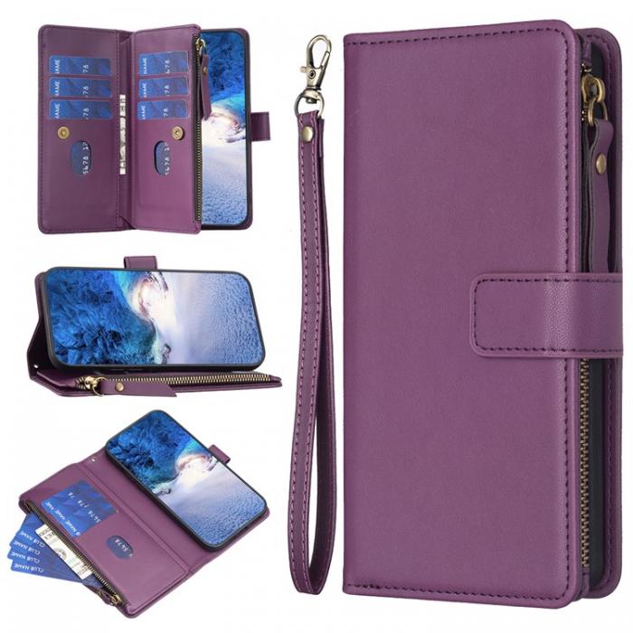 A-One Brand - iPhone 15 Plnboksfodral Zipper Flip - Lavender