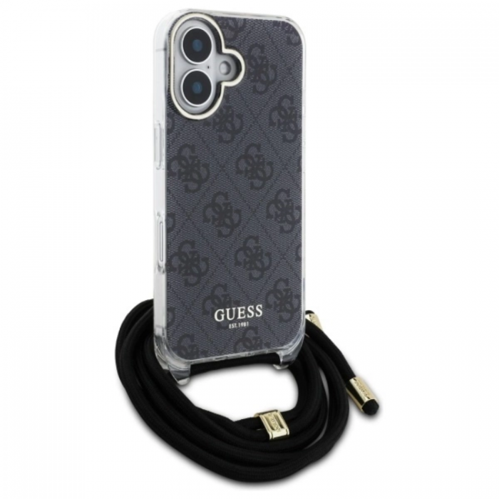 Guess - Guess iPhone 16 Mobilskal Crossbody Cord 4G Print