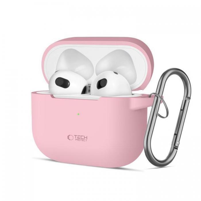 Tech-Protect - Tech-Protect Apple Airpods 3 Skal Silikon Hook - Dusty Rosa