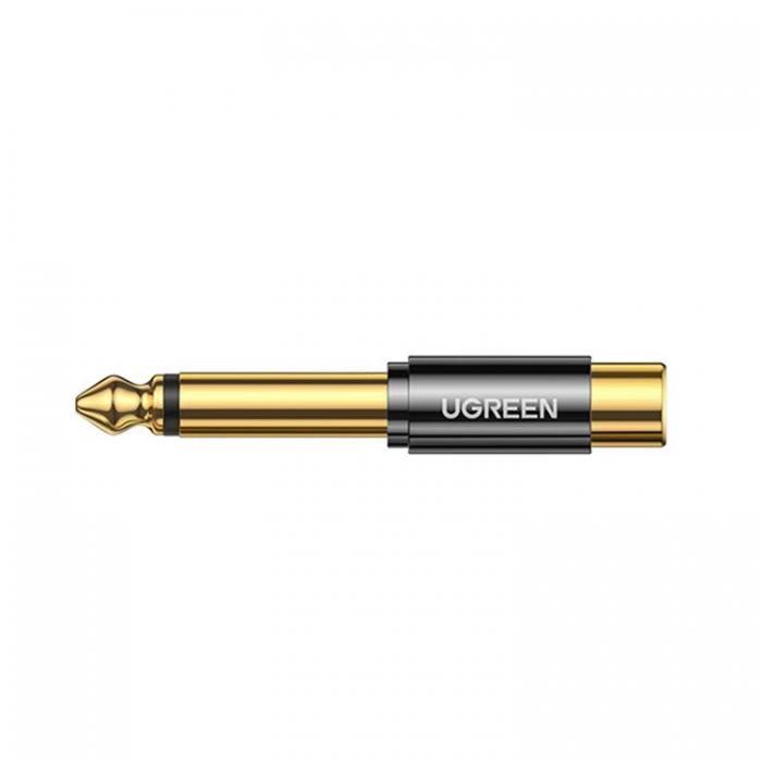 Ugreen - Ugreen 6.35 mm Jackadapter (hane) till RCA (hona) - Guld